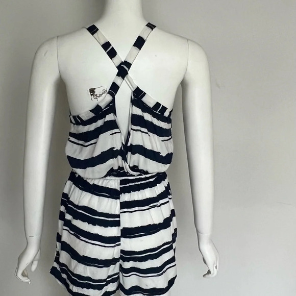 UK 2 LA Women Black & White Zebra Animal Print Romper Soft Size S/P NWT - Picture 3 of 8